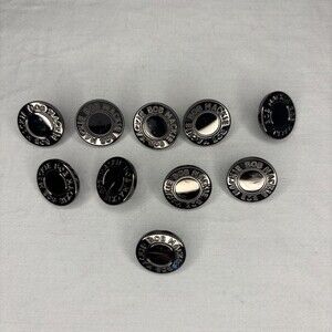 BOB MACKIE Replacement Mirrored Buttons X10 Black 3/4"